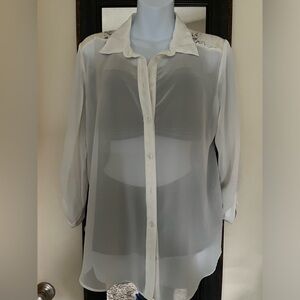 By&By sheer button up blouse